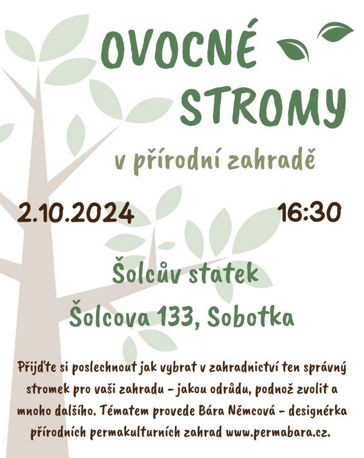 Ovocné stromy v přírodní zahradě (přednáška)